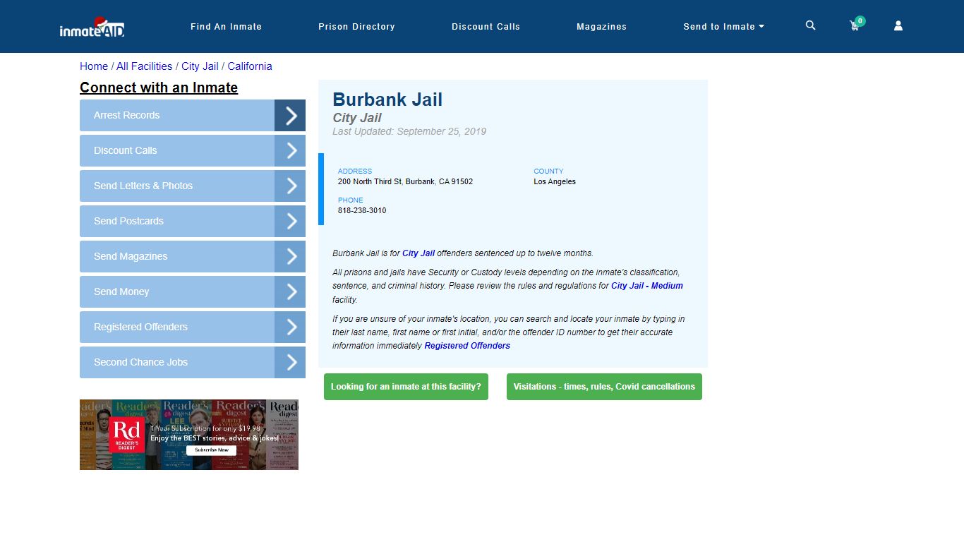 Burbank Jail | Inmate Locator