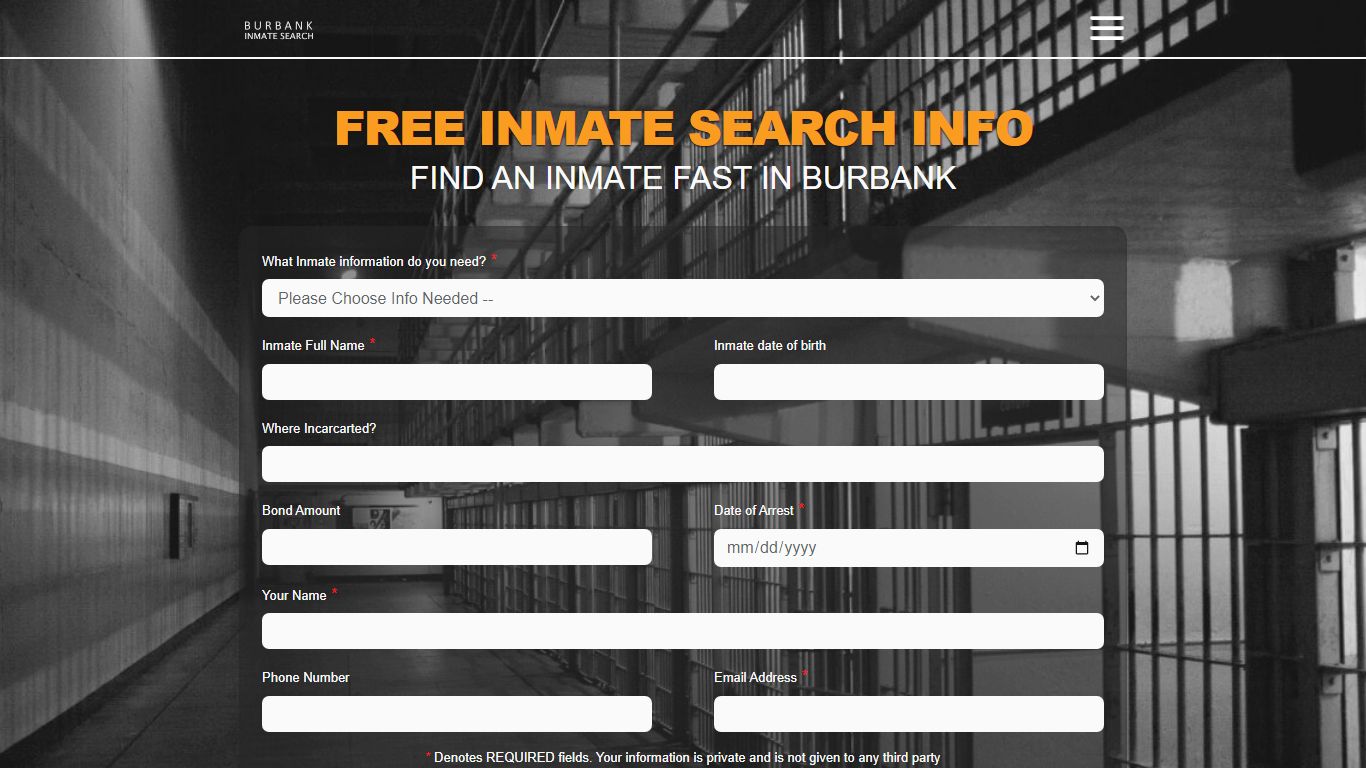 FREE INMATE SEARCH BURBANK CALIFORNIA