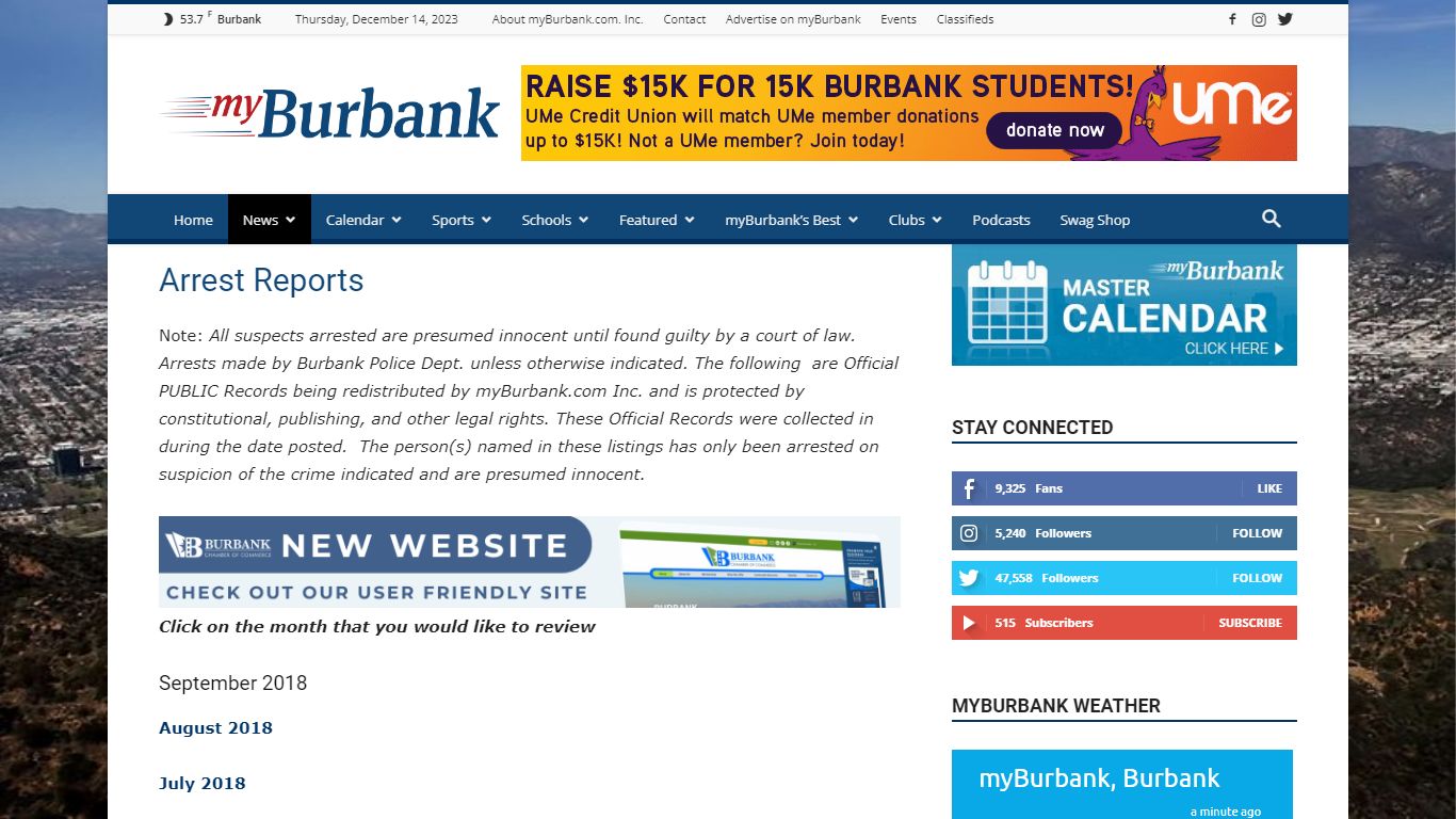 Arrest Reports - myBurbank
