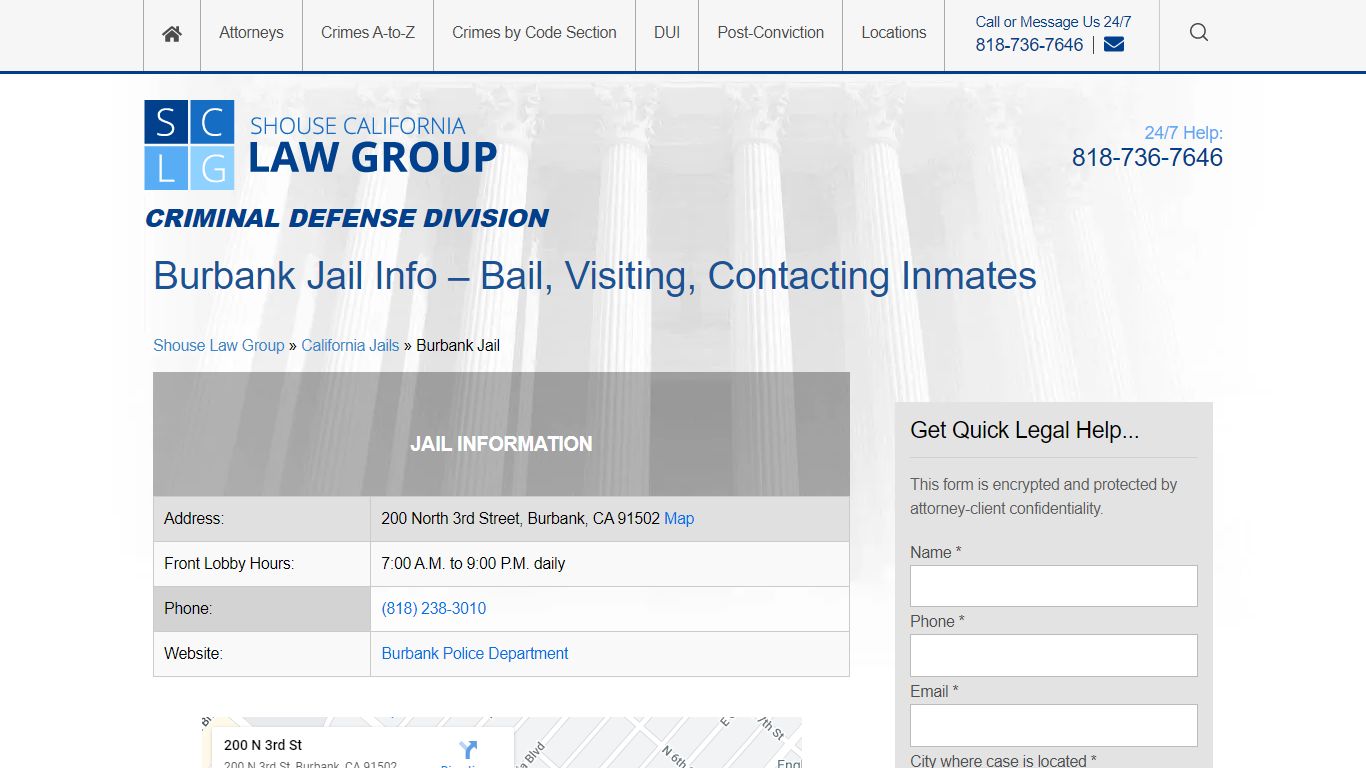 Burbank Jail Info – Bail, Visiting, Contacting Inmates - Shouse Law Group