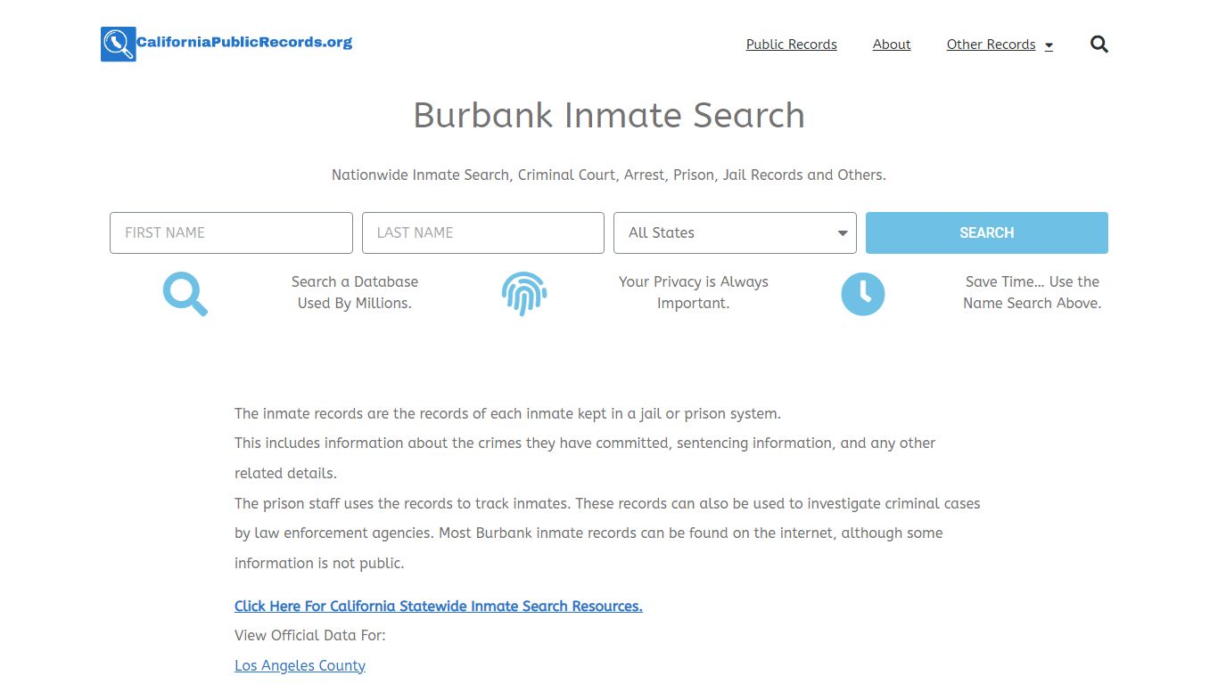 Burbank Inmate Search - Current & Past BPD CA Jail Records